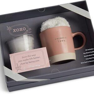 A Moment of Love Peach and Gray 10.5 x 4 x 8 Inch Relaxation Set 3 Piece